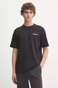 Хлопковая футболка Superdry, черный