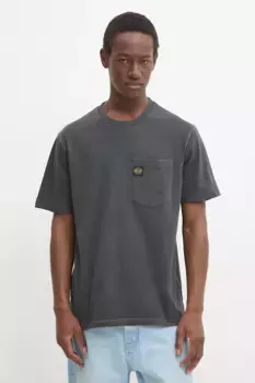 Хлопковая футболка Superdry, серый