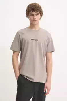 Хлопковая футболка Superdry, серый