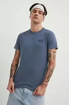 Хлопковая футболка Superdry, синий