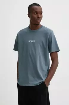 Хлопковая футболка Superdry, синий