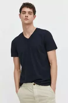 Хлопковая футболка Superdry, темно-синий