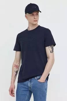 Хлопковая футболка Superdry, темно-синий