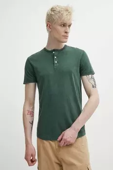 Хлопковая футболка Superdry, зеленый