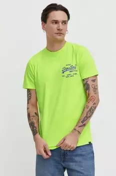 Хлопковая футболка Superdry, желтый