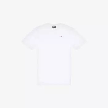 Хлопковая футболка T-Just-Microdiv с вышитым логотипом Diesel, белый