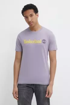 Хлопковая футболка Timberland, фиолетовый