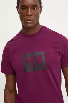 Хлопковая футболка TOKYO Helly Hansen, фиолетовый
