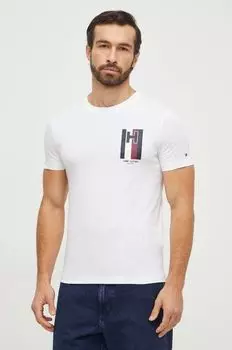 Хлопковая футболка Tommy Hilfiger, белый