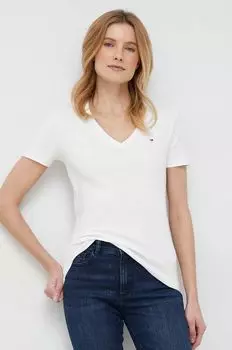 Хлопковая футболка Tommy Hilfiger, белый