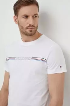 Хлопковая футболка Tommy Hilfiger, белый