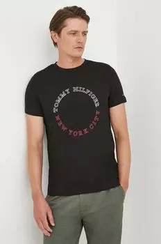 Хлопковая футболка Tommy Hilfiger, черный
