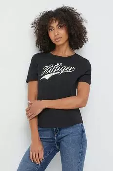Хлопковая футболка Tommy Hilfiger, черный
