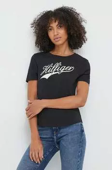 Хлопковая футболка Tommy Hilfiger, черный