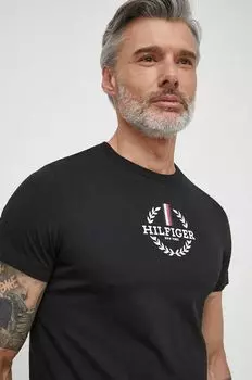 Хлопковая футболка Tommy Hilfiger, черный
