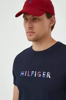 Хлопковая футболка Tommy Hilfiger, темно-синий