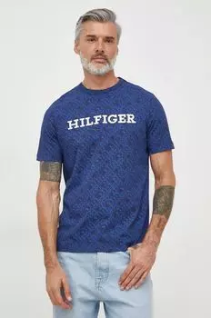 Хлопковая футболка Tommy Hilfiger, темно-синий