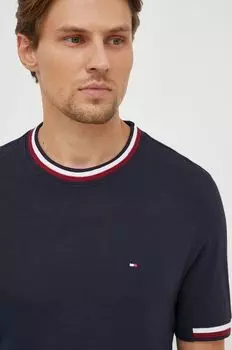 Хлопковая футболка Tommy Hilfiger, темно-синий