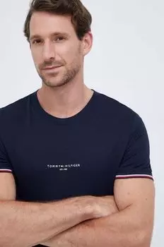 Хлопковая футболка Tommy Hilfiger, темно-синий