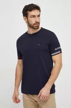 Хлопковая футболка Tommy Hilfiger, темно-синий
