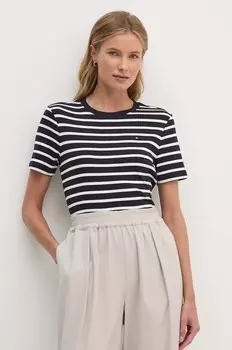 Хлопковая футболка Tommy Hilfiger, темно-синий