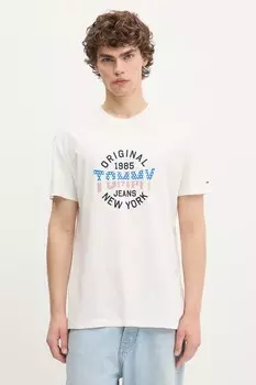 Хлопковая футболка Tommy Jeans, белый