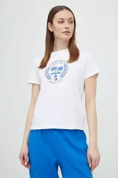 Хлопковая футболка Tommy Jeans, белый