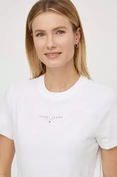 Хлопковая футболка Tommy Jeans, белый