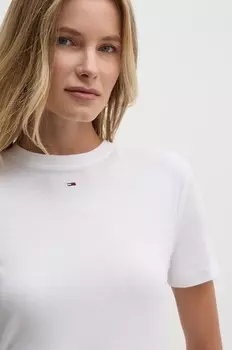 Хлопковая футболка Tommy Jeans, белый
