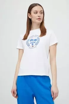 Хлопковая футболка Tommy Jeans, белый