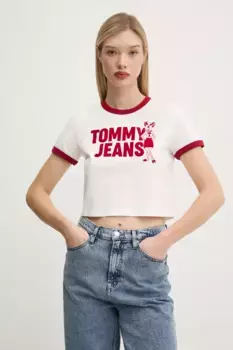 Хлопковая футболка Tommy Jeans, белый