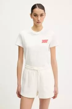 Хлопковая футболка Tommy Jeans, белый