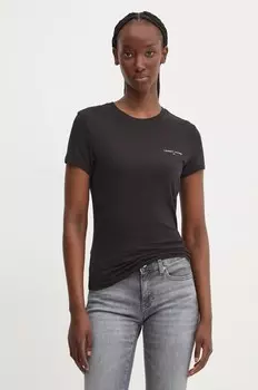 Хлопковая футболка Tommy Jeans, черный