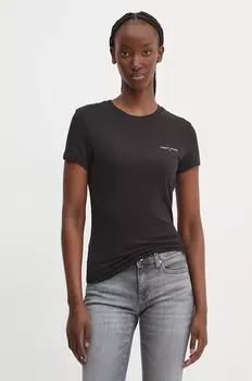 Хлопковая футболка Tommy Jeans, черный