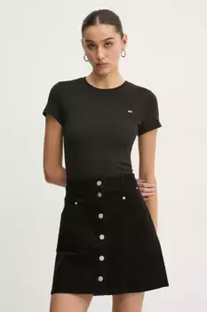 Хлопковая футболка Tommy Jeans, черный