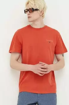 Хлопковая футболка Tommy Jeans, оранжевый