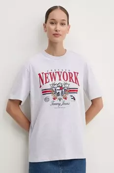 Хлопковая футболка Tommy Jeans, серый