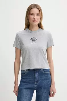 Хлопковая футболка Tommy Jeans, серый