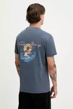 Хлопковая футболка Tommy Jeans, синий