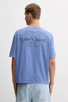 Хлопковая футболка Tommy Jeans, синий