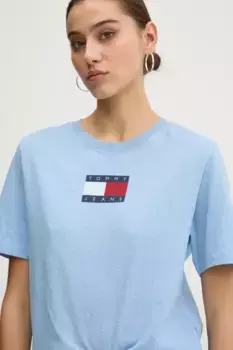Хлопковая футболка Tommy Jeans, синий