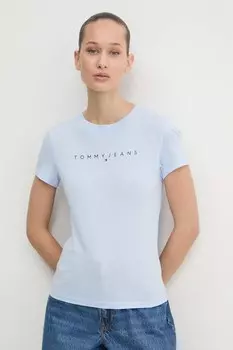 Хлопковая футболка Tommy Jeans, синий