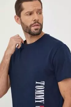 Хлопковая футболка Tommy Jeans, темно-синий