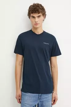 Хлопковая футболка Tommy Jeans, темно-синий