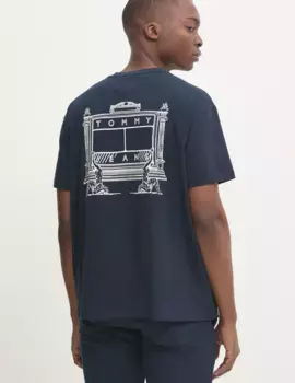 Хлопковая футболка Tommy Jeans, темно-синий