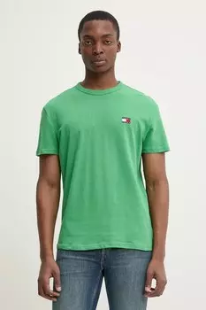 Хлопковая футболка Tommy Jeans, зеленый