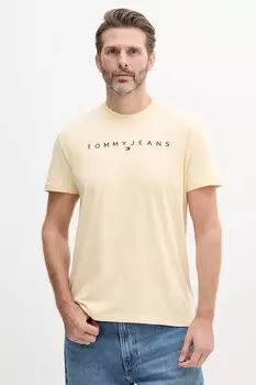 Хлопковая футболка Tommy Jeans, желтый