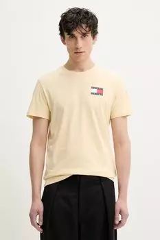 Хлопковая футболка Tommy Jeans, желтый
