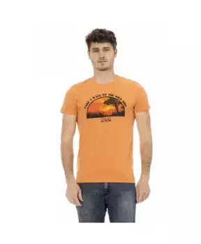 Хлопковая футболка Trussardi, оранжевый