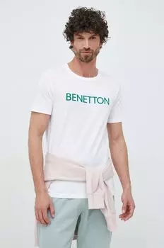 Хлопковая футболка United Colors of Benetton, белый